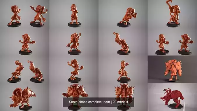 Santa chaos complete team 3D Model Collection