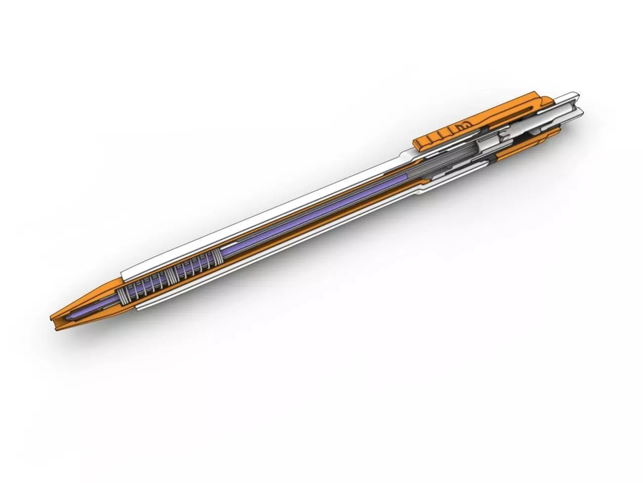 Retractable Ballpoint Pen 3D model_0