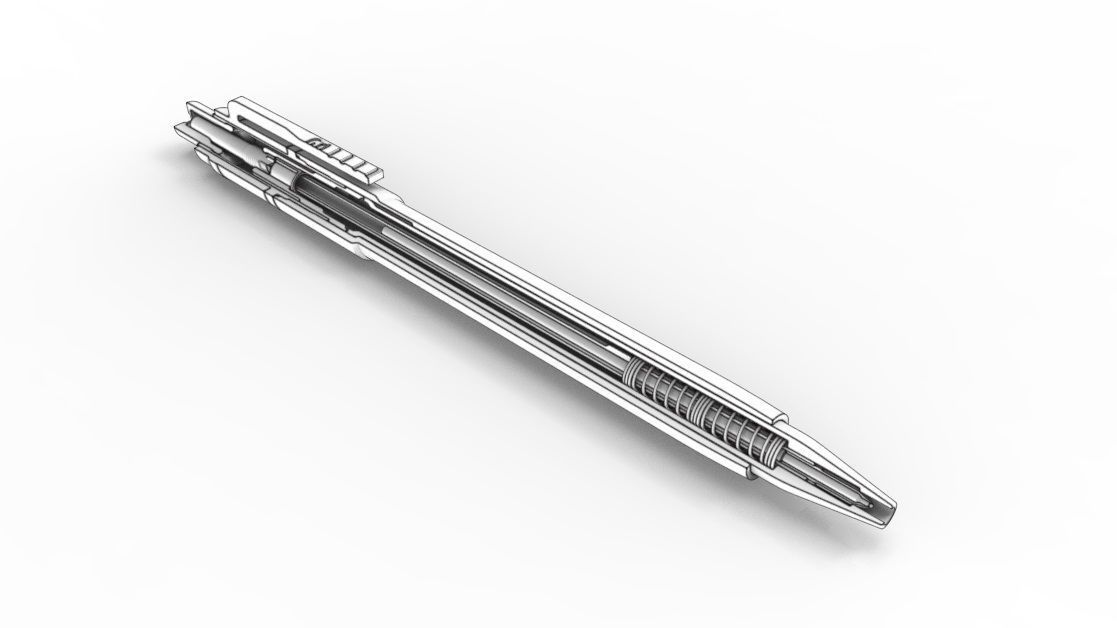 Retractable Ballpoint Pen 3D model_5
