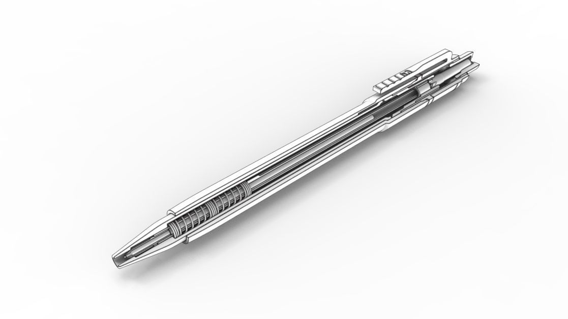 Retractable Ballpoint Pen 3D model_4