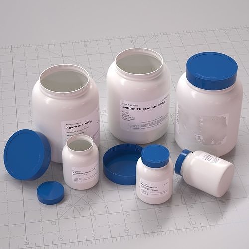 Laboratory Agent Bottles Low-poly 3D model