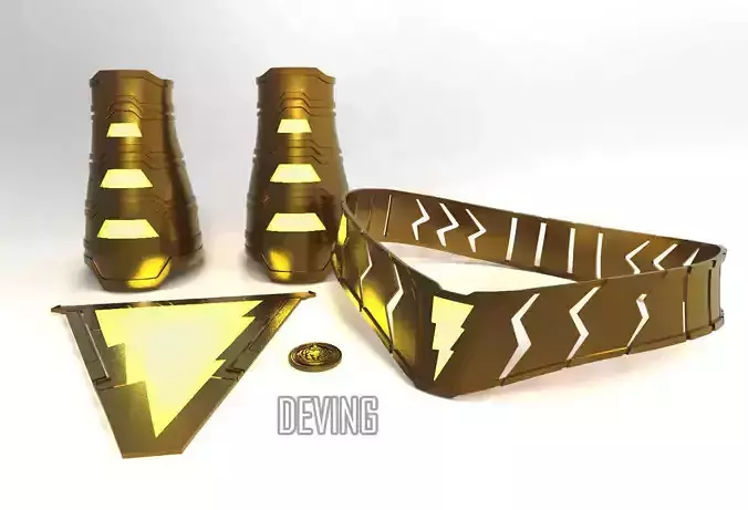 Shazam metal belt with design