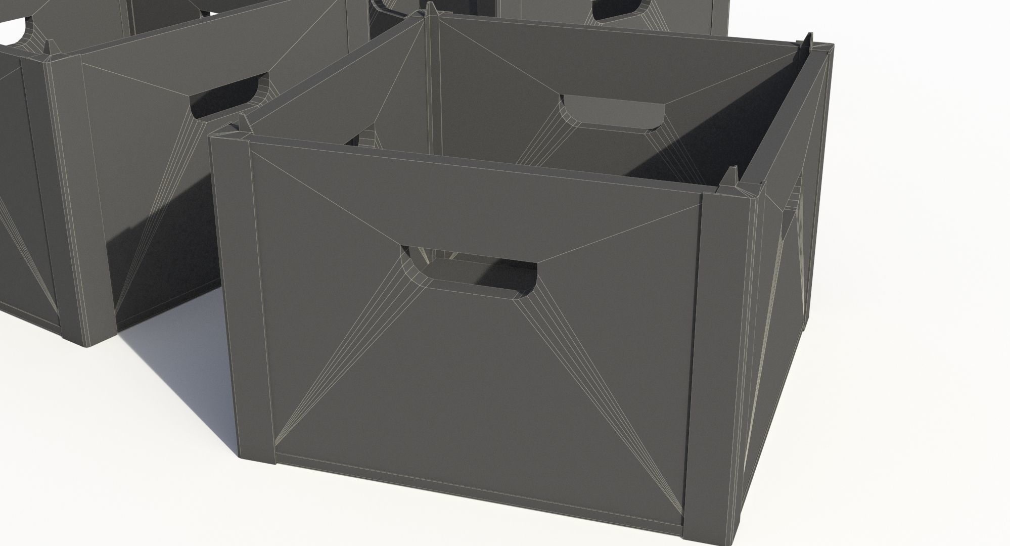 Wooden Crate Low-poly 3D model_9