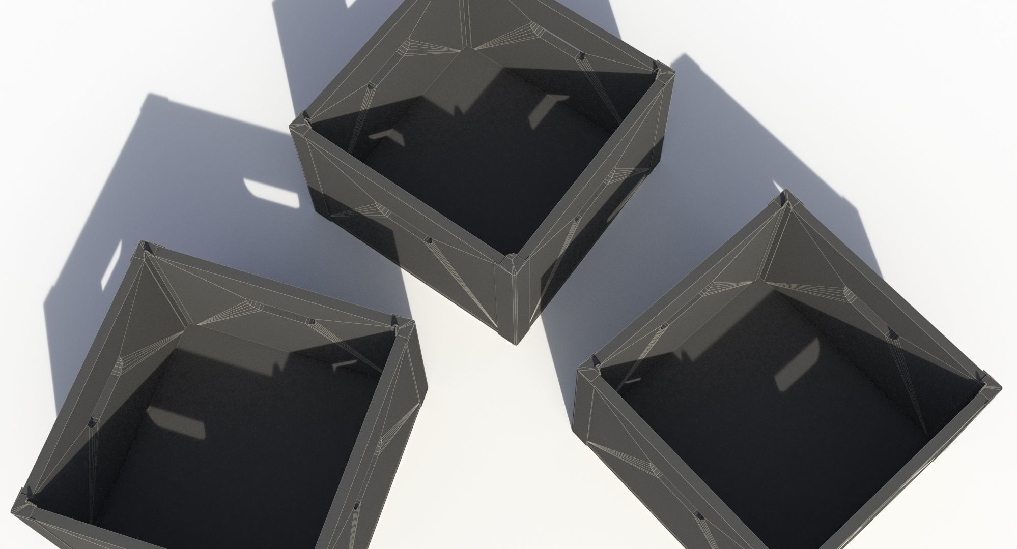 Wooden Crate Low-poly 3D model_3