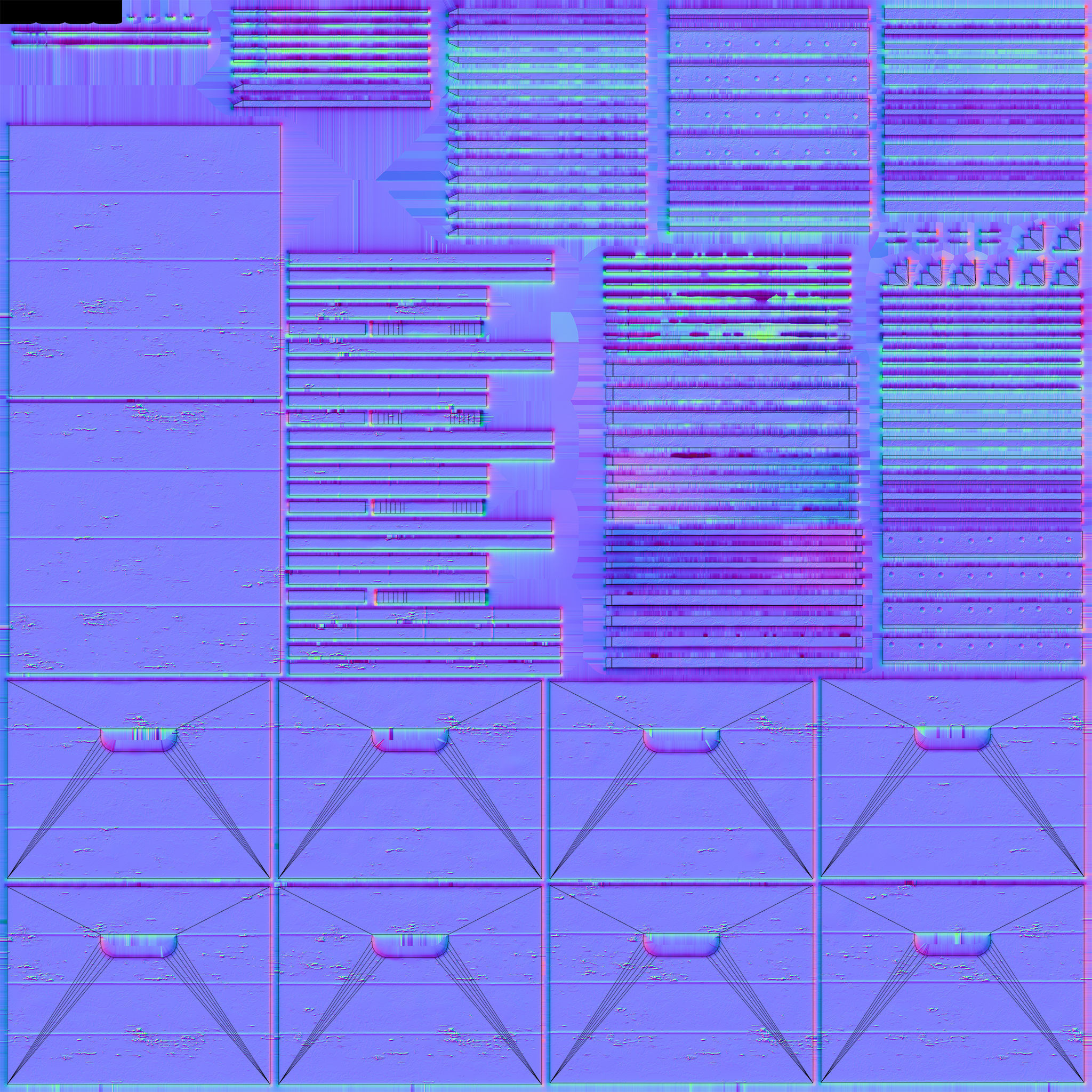 Wooden Crate Low-poly 3D model_10