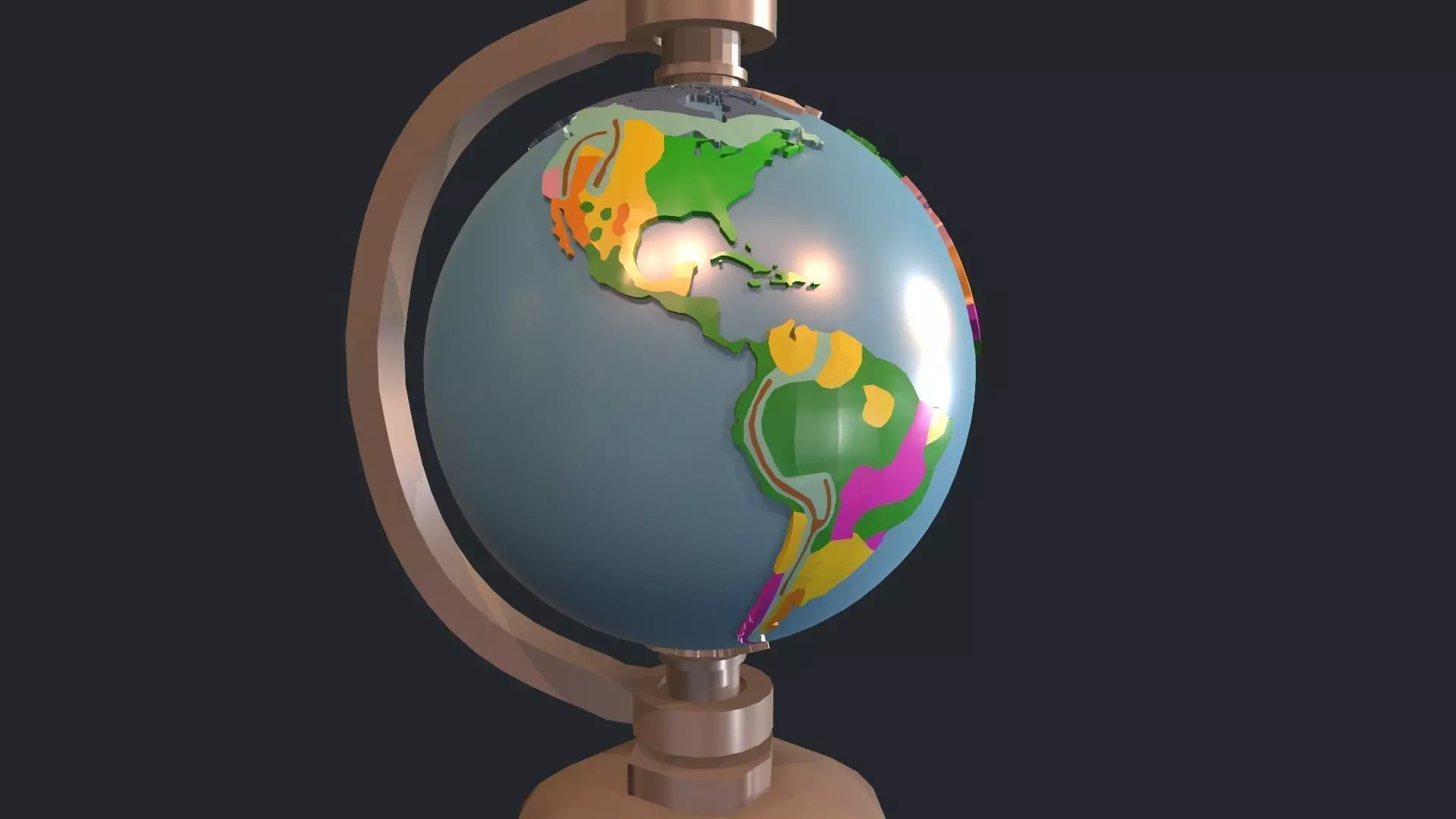 Planet Earth Biomes Low-poly 3D model_0