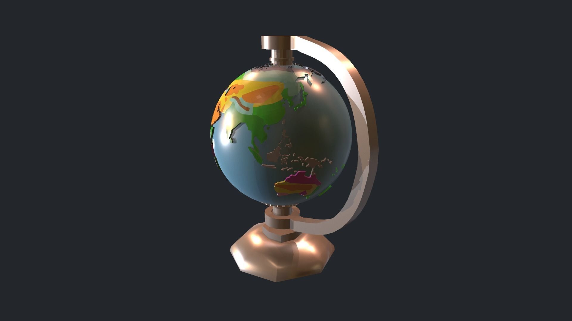 Planet Earth Biomes Low-poly 3D model_4