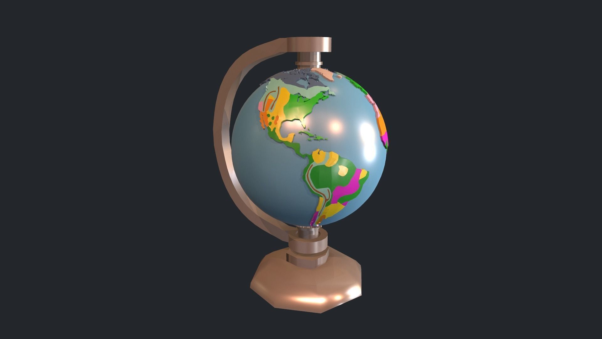 Planet Earth Biomes Low-poly 3D model_1