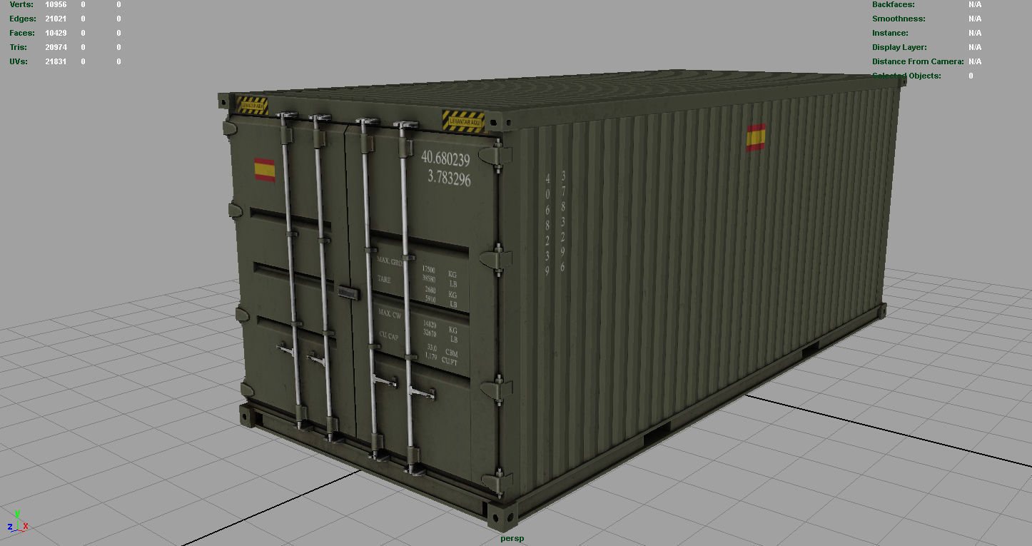 Spanish Military Container  Low-poly 3D model_4