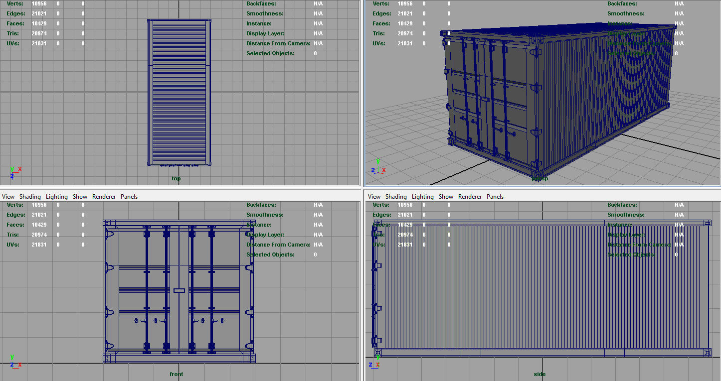 Spanish Military Container  Low-poly 3D model_9