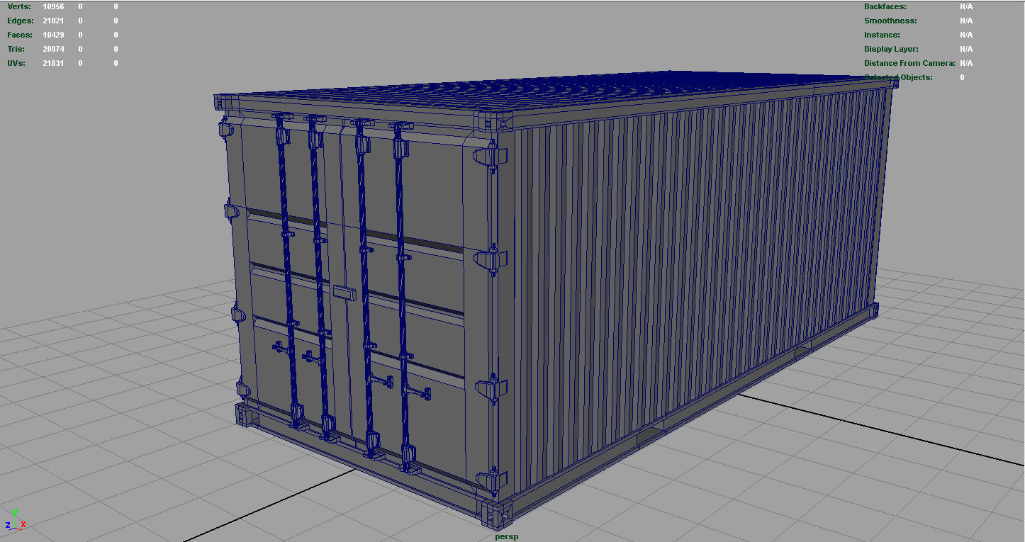 Spanish Military Container  Low-poly 3D model_6
