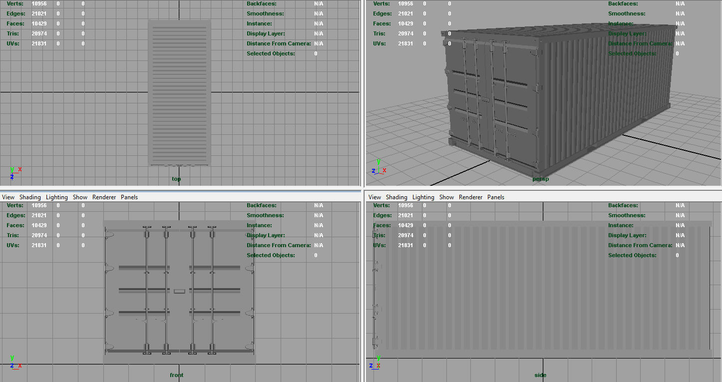 Spanish Military Container  Low-poly 3D model_8