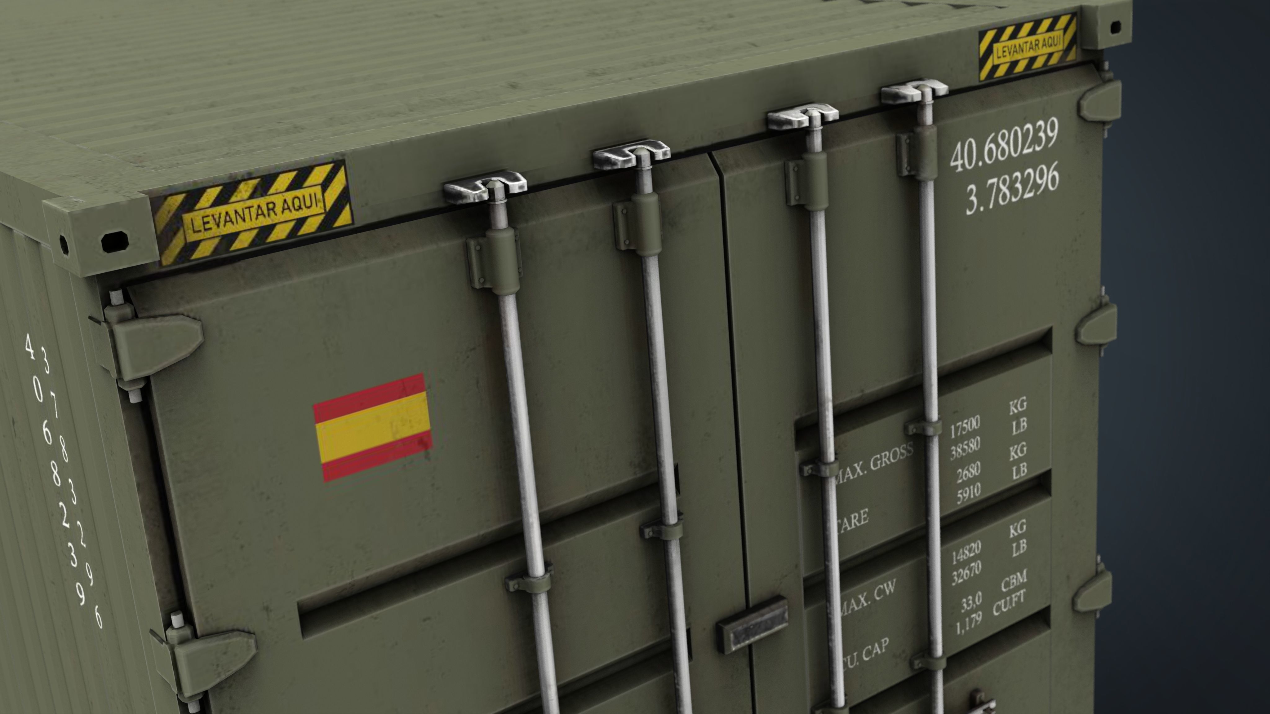 Spanish Military Container  Low-poly 3D model_11