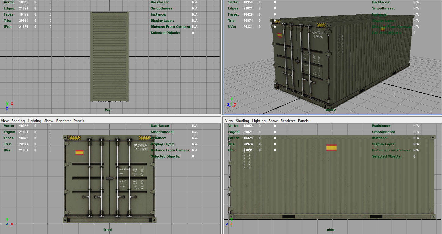 Spanish Military Container  Low-poly 3D model_7