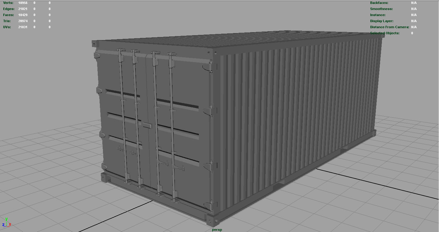Spanish Military Container  Low-poly 3D model_5