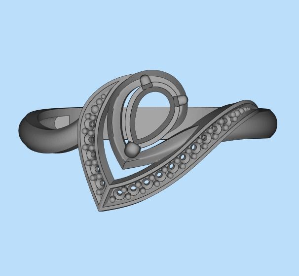 Women Ring thorn with ruby and diamonds 3dm stl vintage 3D print model_17