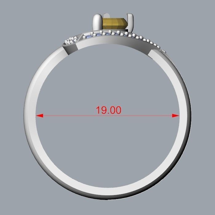 Women Ring thorn with ruby and diamonds 3dm stl vintage 3D print model_12