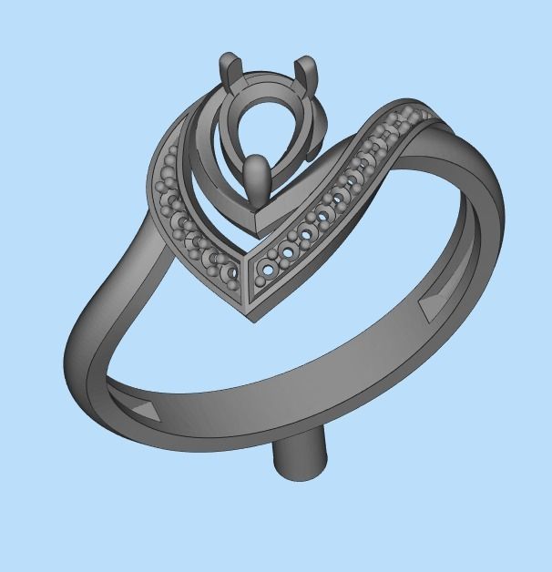 Women Ring thorn with ruby and diamonds 3dm stl vintage 3D print model_14