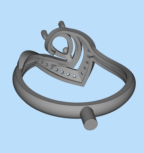 Women Ring thorn with ruby and diamonds 3dm stl vintage 3D print model_20