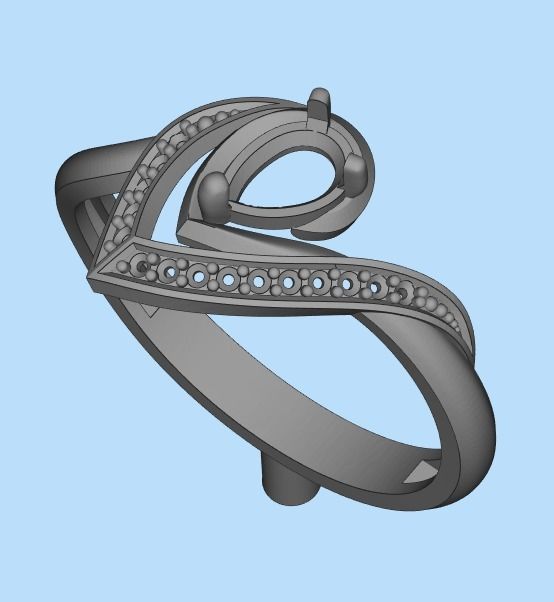 Women Ring thorn with ruby and diamonds 3dm stl vintage 3D print model_15