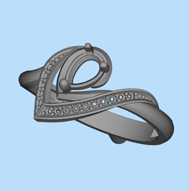 Women Ring thorn with ruby and diamonds 3dm stl vintage 3D print model_22