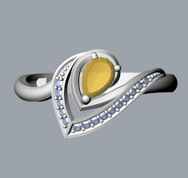 Women Ring thorn with ruby and diamonds 3dm stl vintage 3D print model_10