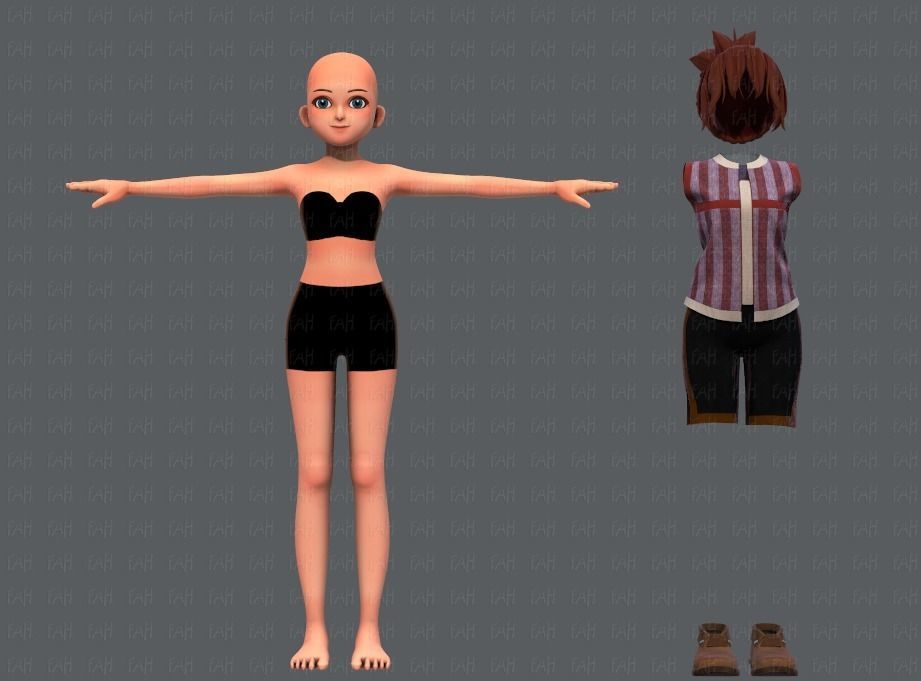 Base GirlV04 Clothing V01 3D model_1