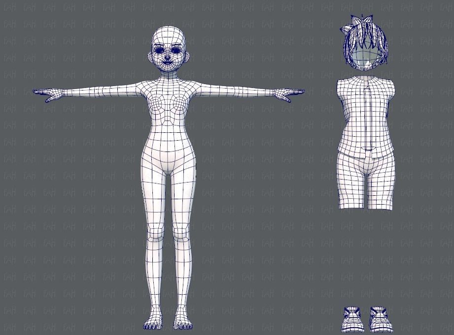 Base GirlV04 Clothing V01 3D model_2