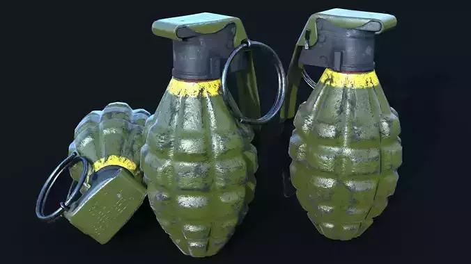 MK2 handgrenade HighPoly plus LowPoly plus 2 LODs