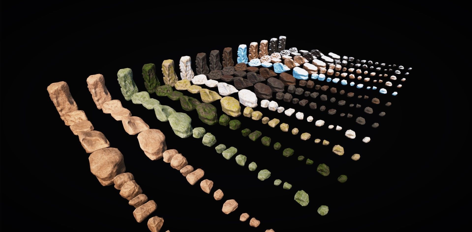 Realistic Rock Pack Volume 1 Low-poly 3D model_2