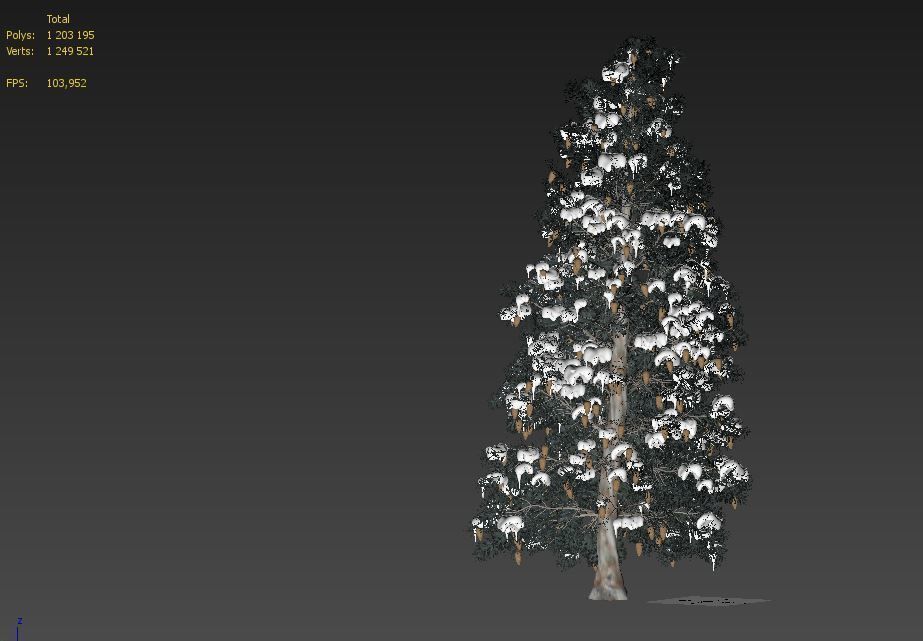 Winter trees pine set 3D Model Collection_20