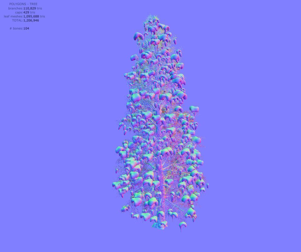 Winter trees pine set 3D Model Collection_19