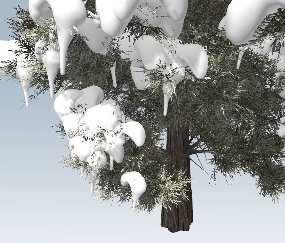 Winter trees pine set 3D Model Collection_69