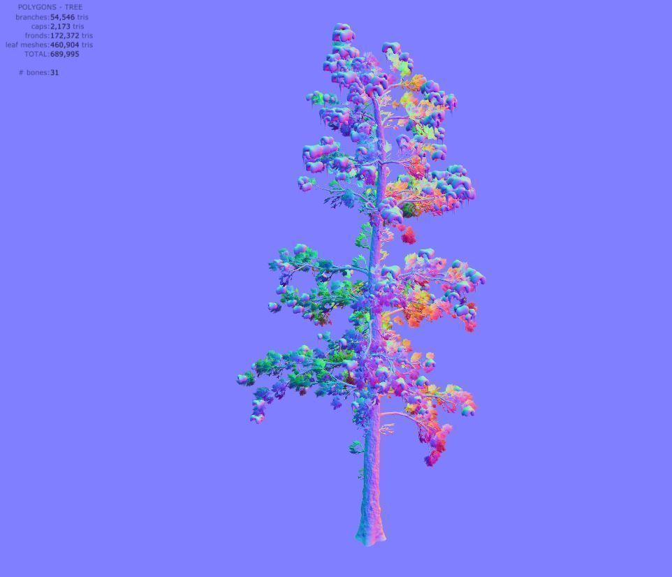 Winter trees pine set 3D Model Collection_54