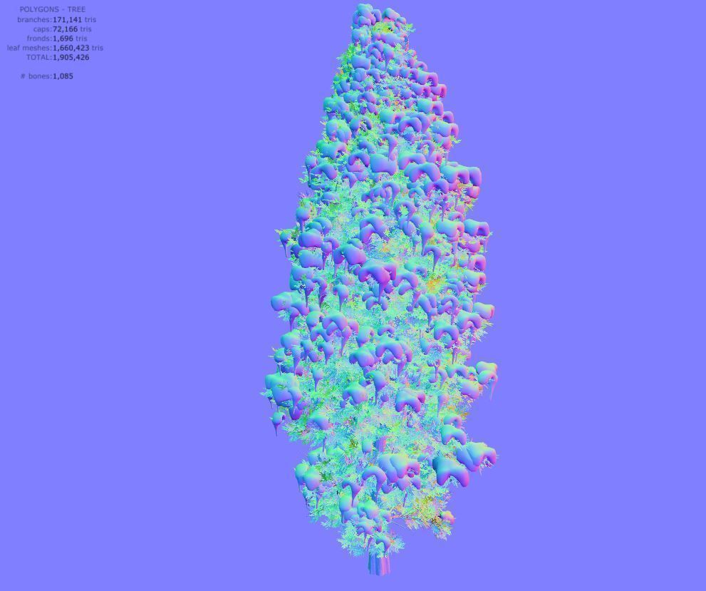 Winter trees pine set 3D Model Collection_74