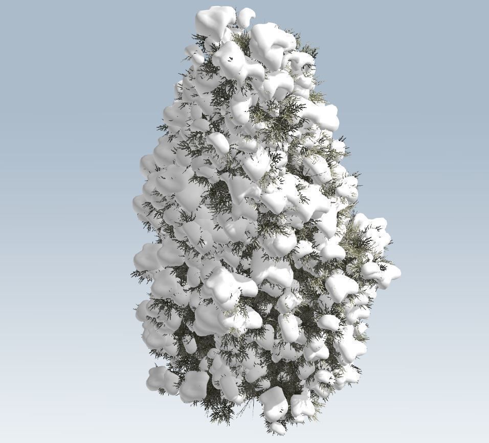 Winter trees pine set 3D Model Collection_70