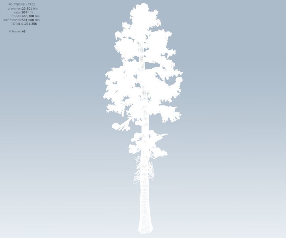 Winter trees pine set 3D Model Collection_36