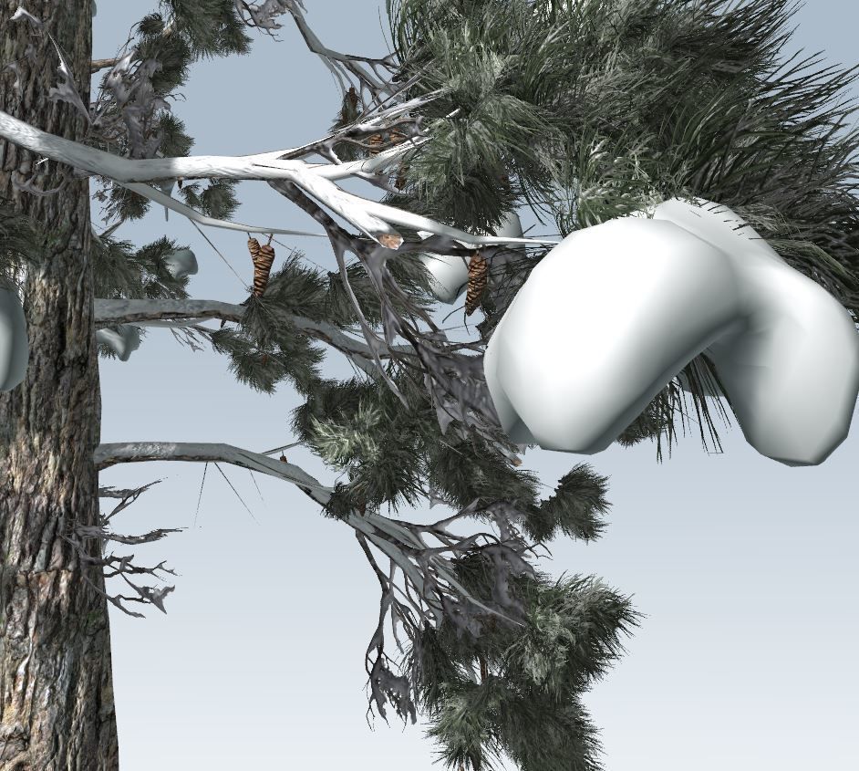 Winter trees pine set 3D Model Collection_51