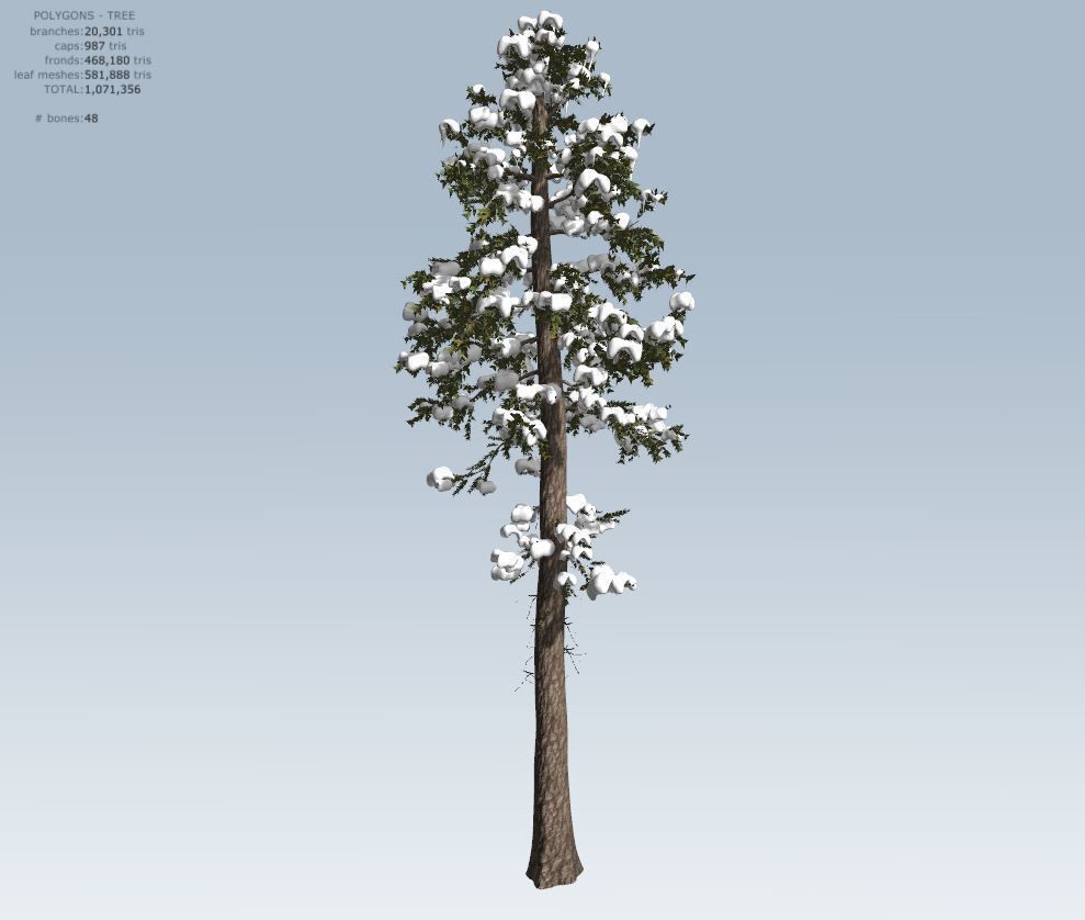 Winter trees pine set 3D Model Collection_34