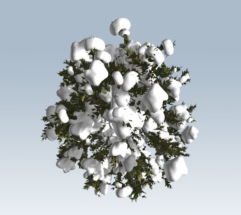 Winter trees pine set 3D Model Collection_27