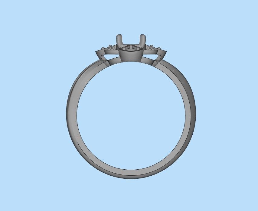 Solitaire Wedding Engagement Women Flower ring  3dm stl vintage 3D print model_29