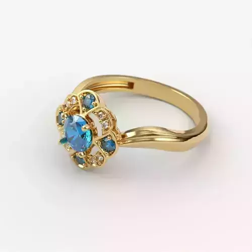 Solitaire Wedding Engagement Women Flower ring  3dm stl vintage 3D print model Solitaire Wedding Engagement Women Flower ring  3dm stl vintage 3D print model