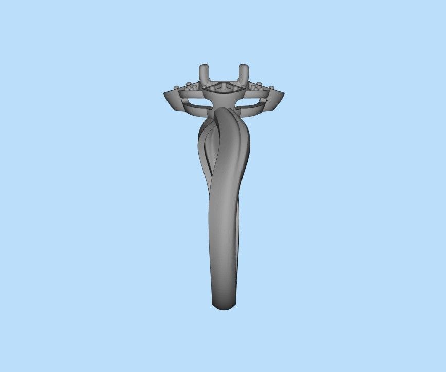 Solitaire Wedding Engagement Women Flower ring  3dm stl vintage 3D print model_30