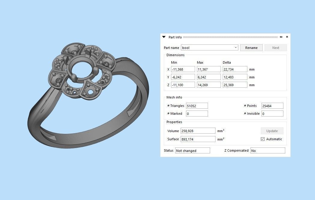 Solitaire Wedding Engagement Women Flower ring  3dm stl vintage 3D print model_23