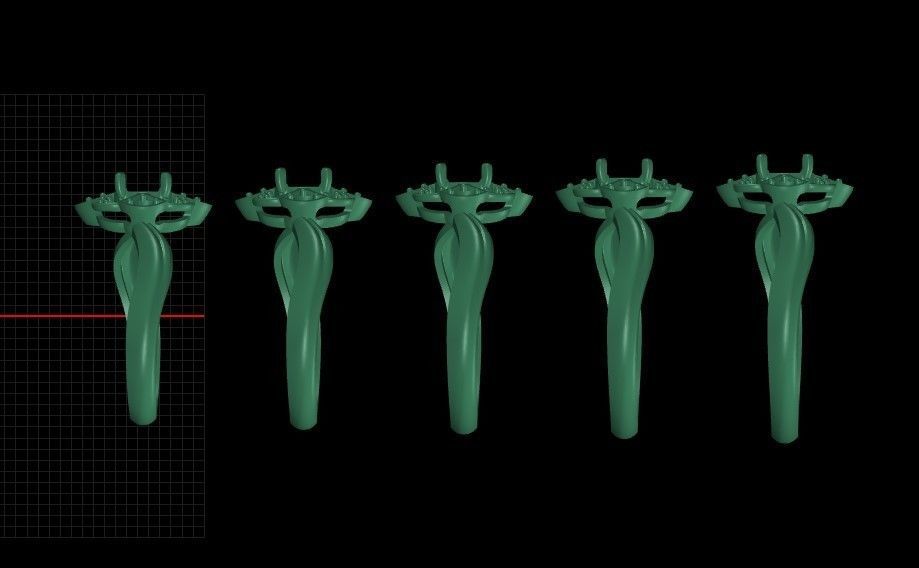 Solitaire Wedding Engagement Women Flower ring  3dm stl vintage 3D print model_10