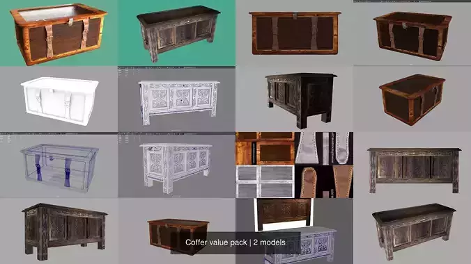 Coffer value pack 3D Model Collection