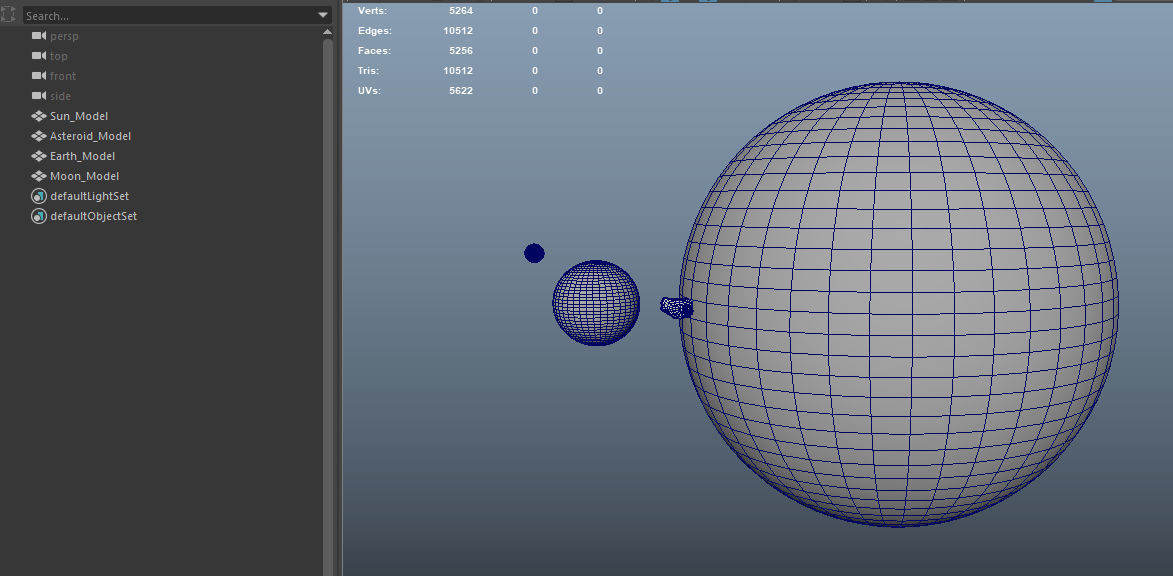 Sun Earth Moon and Asteroid Low-poly 3D model_5