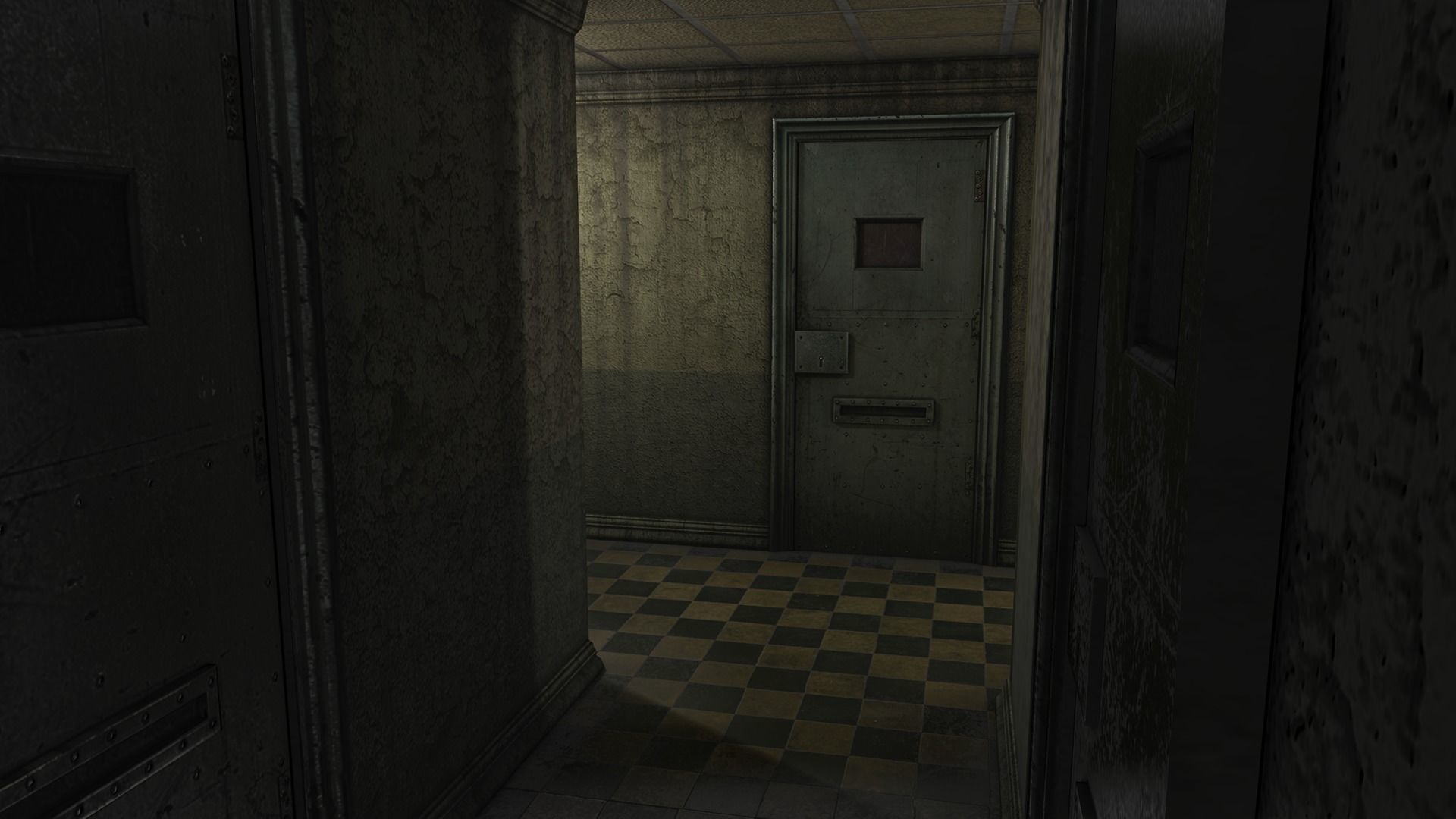 Low Poly Insane Asylum Corridor With PBR Materials Low-poly 3D model_4