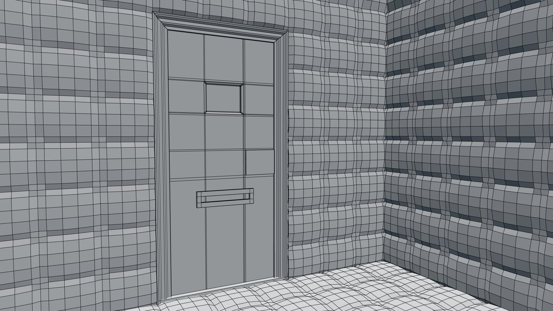 Low Poly Insane Asylum Corridor With PBR Materials Low-poly 3D model_15