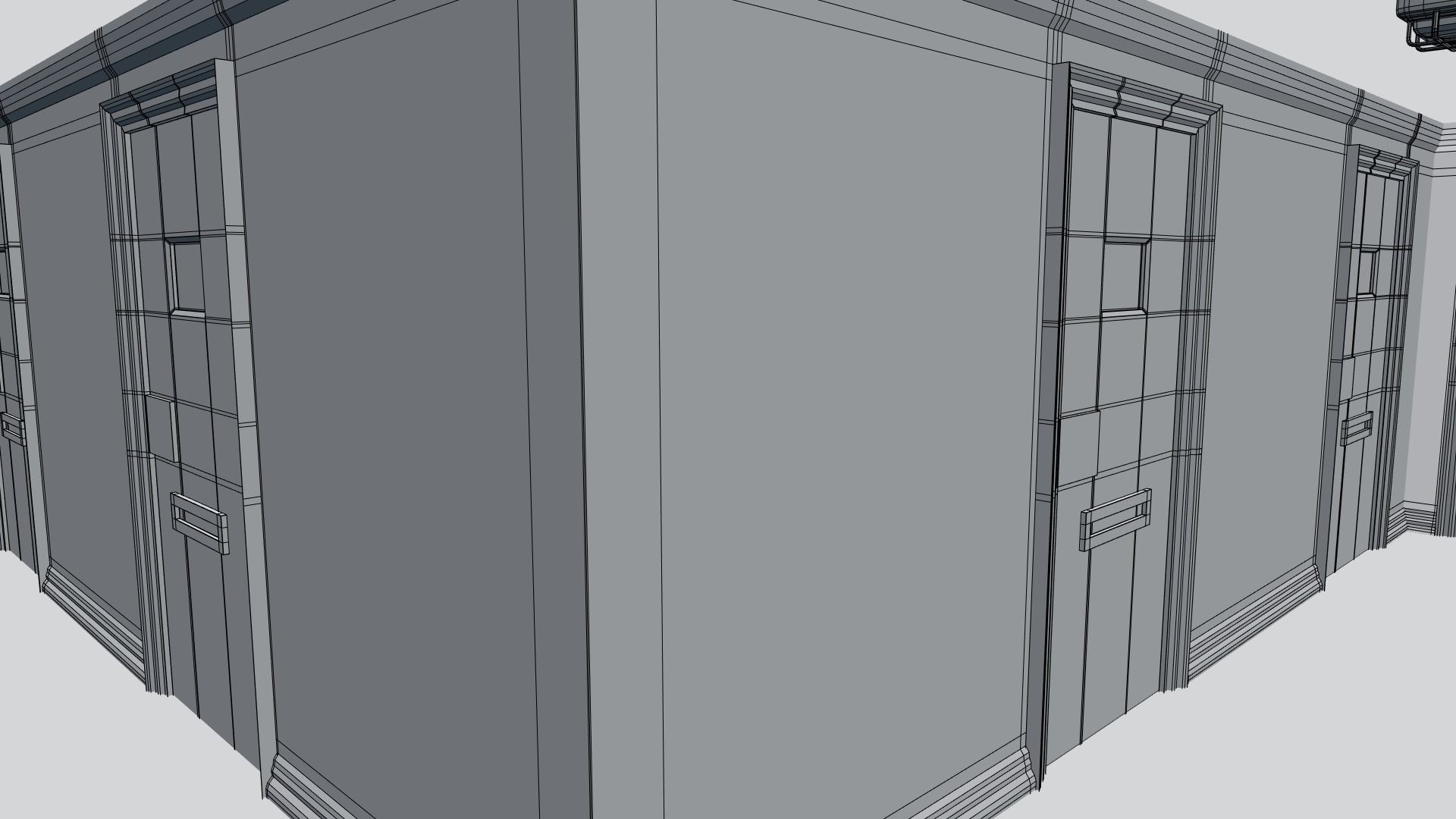 Low Poly Insane Asylum Corridor With PBR Materials Low-poly 3D model_12